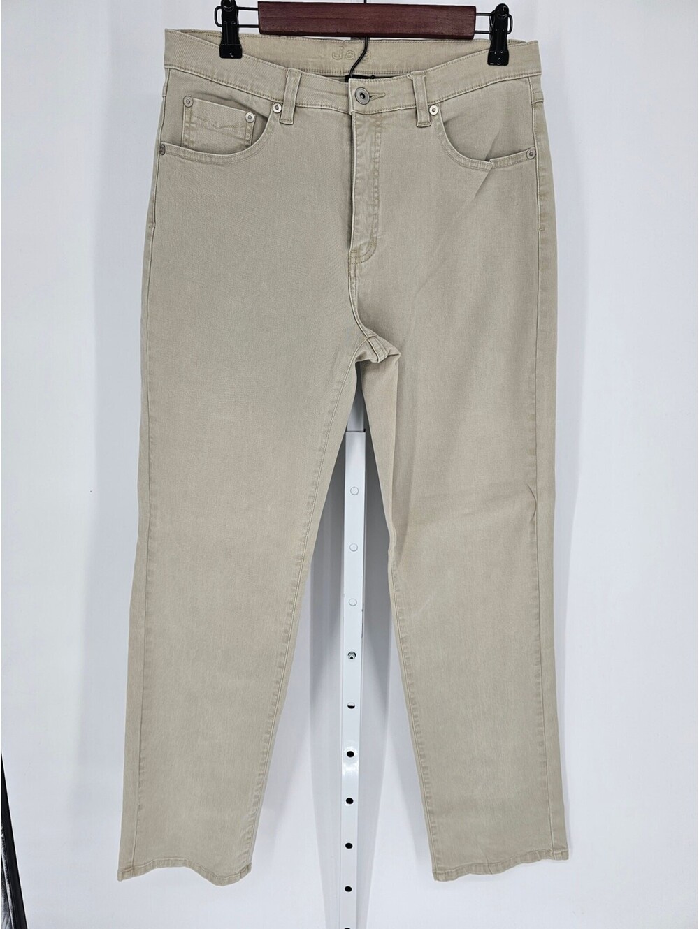 Jag Jeans Women's Tan Stan Garment Dye Cassie Stretch Straight Leg Jeans Size 14